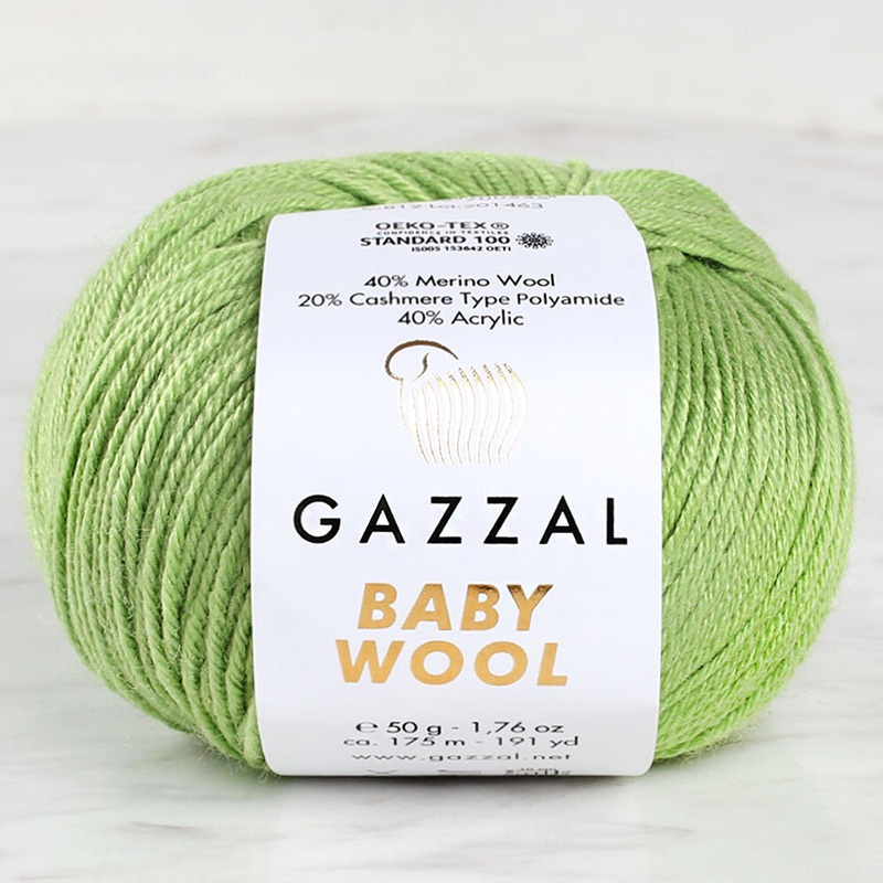 Gazzal Baby Wool Knitting Yarn, Green – 838