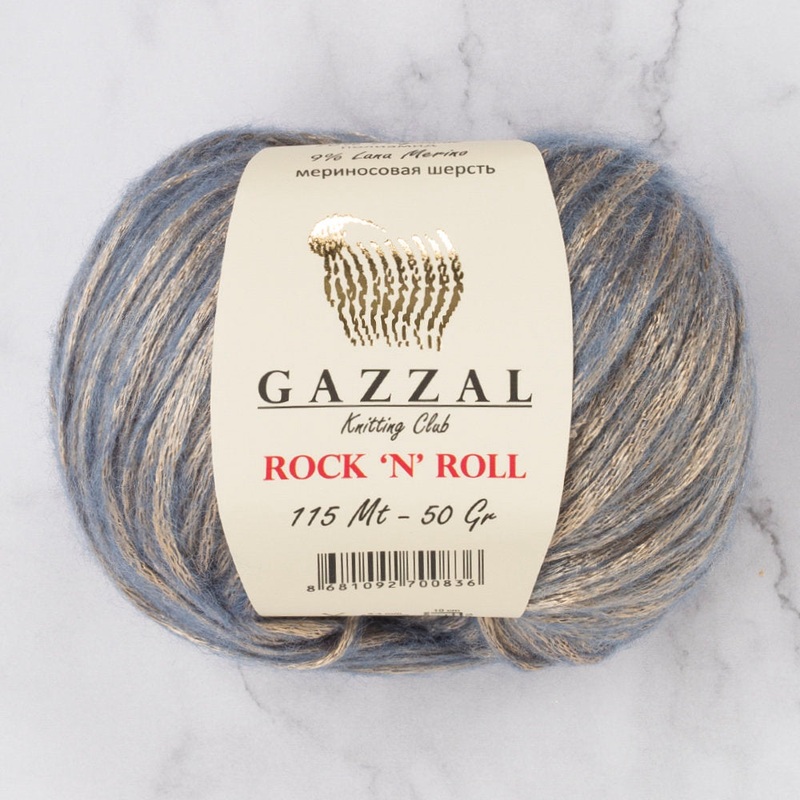 Gazzal Rock’N’Roll Yarn, Blue and Gold  – 13478