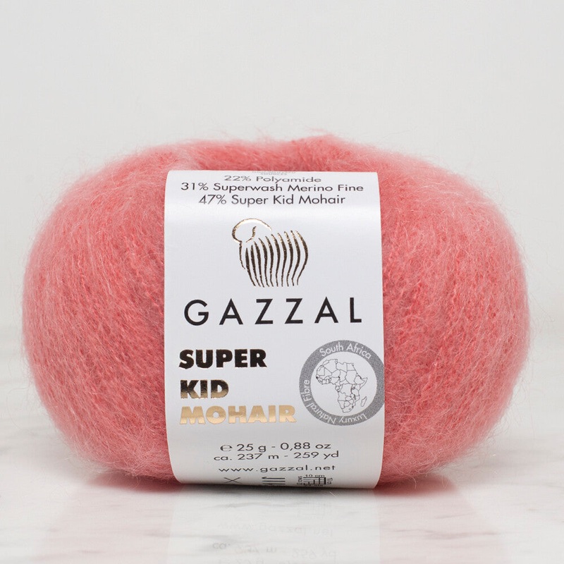 Gazzal Super Kid Mohair 25 Gr Knitting Yarn, Pink – 64430