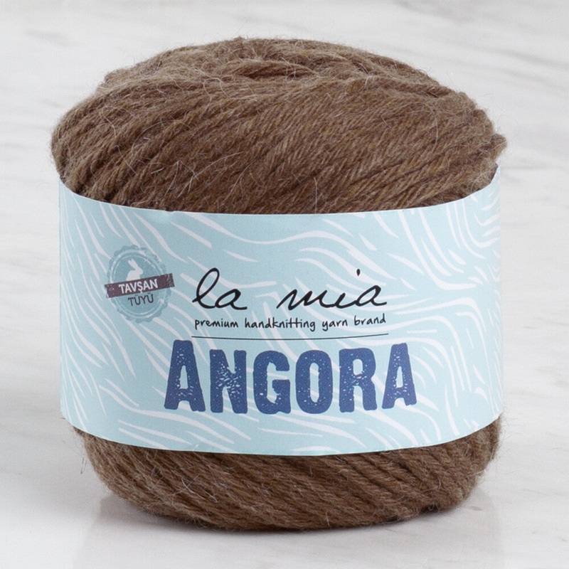 La Mia Angora 50gr Hand Knitting Yarn, Brown – L133
