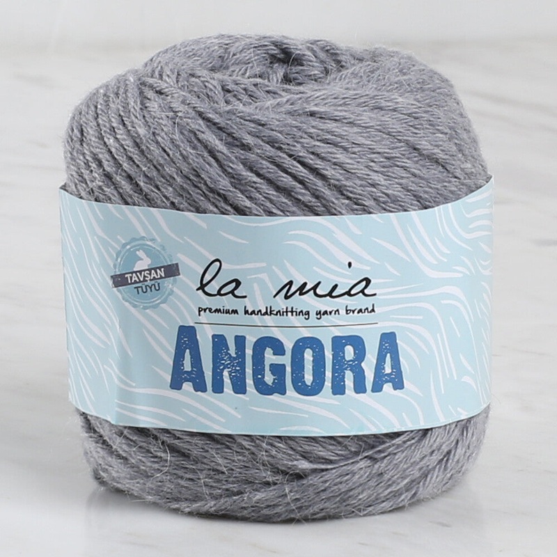 La Mia Angora 50gr Hand Knitting Yarn, Grey – L134