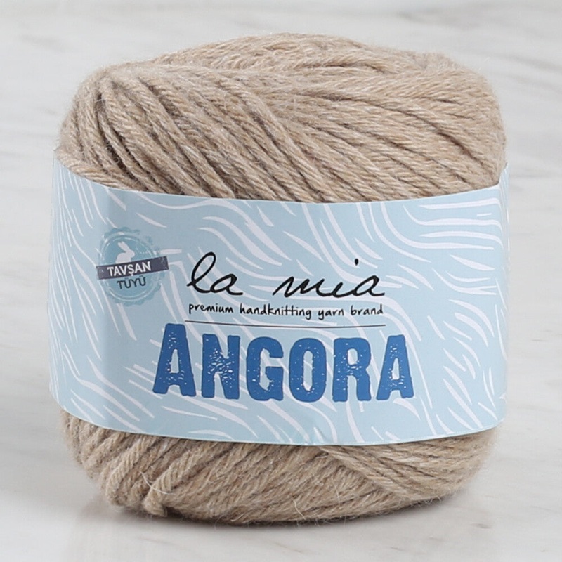 La Mia Angora 50gr Hand Knitting Yarn, Light Brown – L098