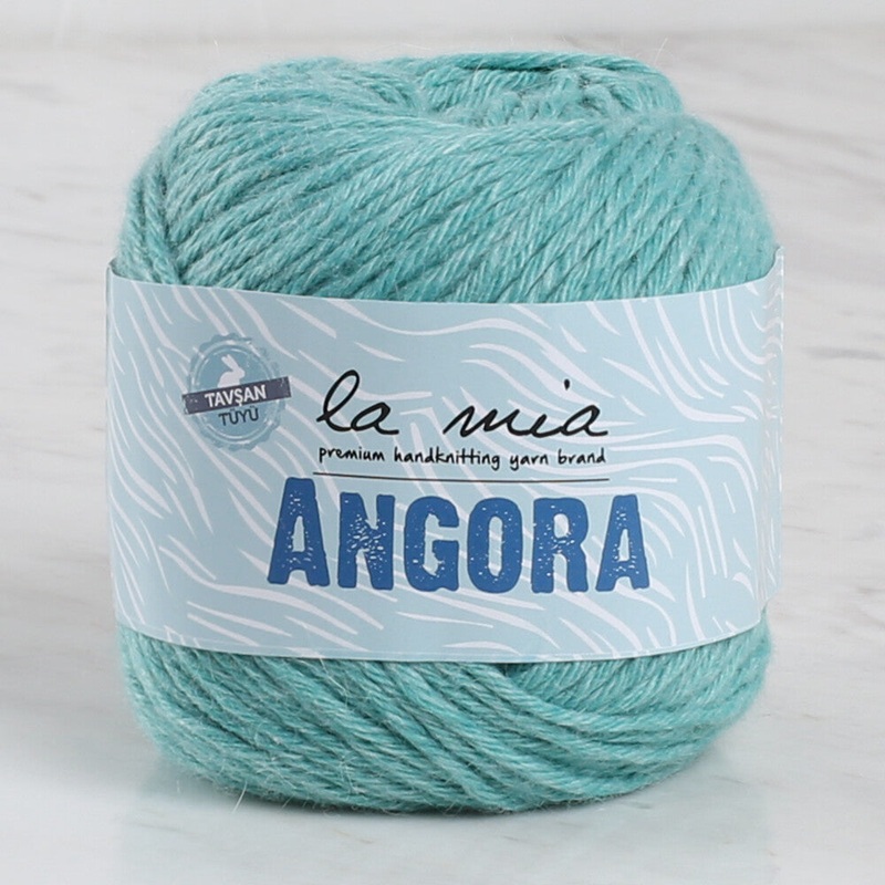 La Mia Angora 50gr Hand Knitting Yarn, Mint – L130