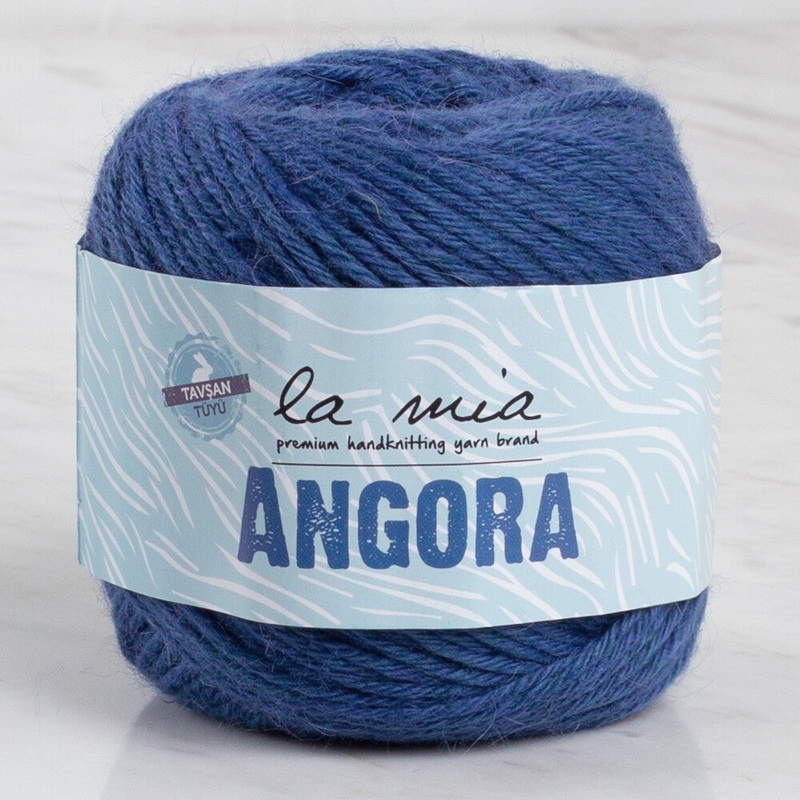 La Mia Angora 50gr Hand Knitting Yarn, Navy Blue – L129