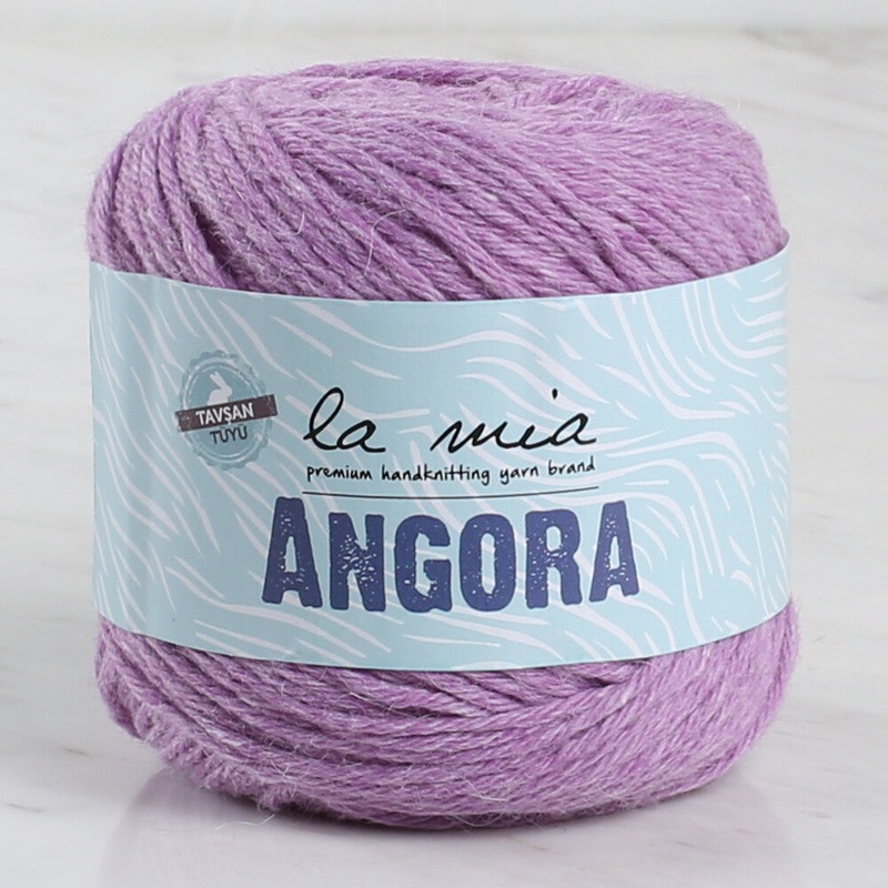 La Mia Angora 50gr Hand Knitting Yarn, Purple – L127