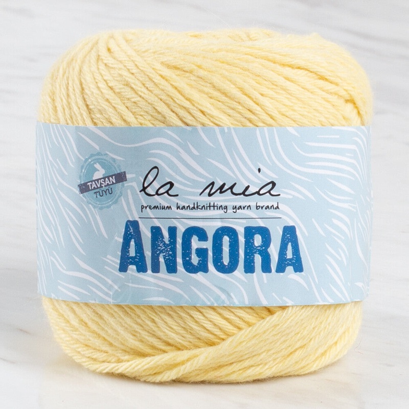 La Mia Angora 50gr Hand Knitting Yarn, Yellow – L124