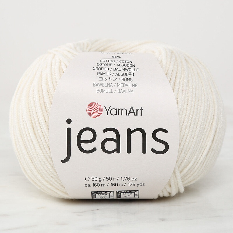 YarnArt Jeans Knitting Yarn, Cream – 03