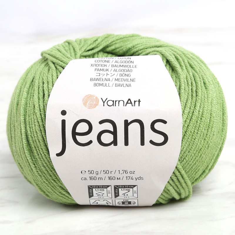 YarnArt Jeans Knitting Yarn, Green – 69