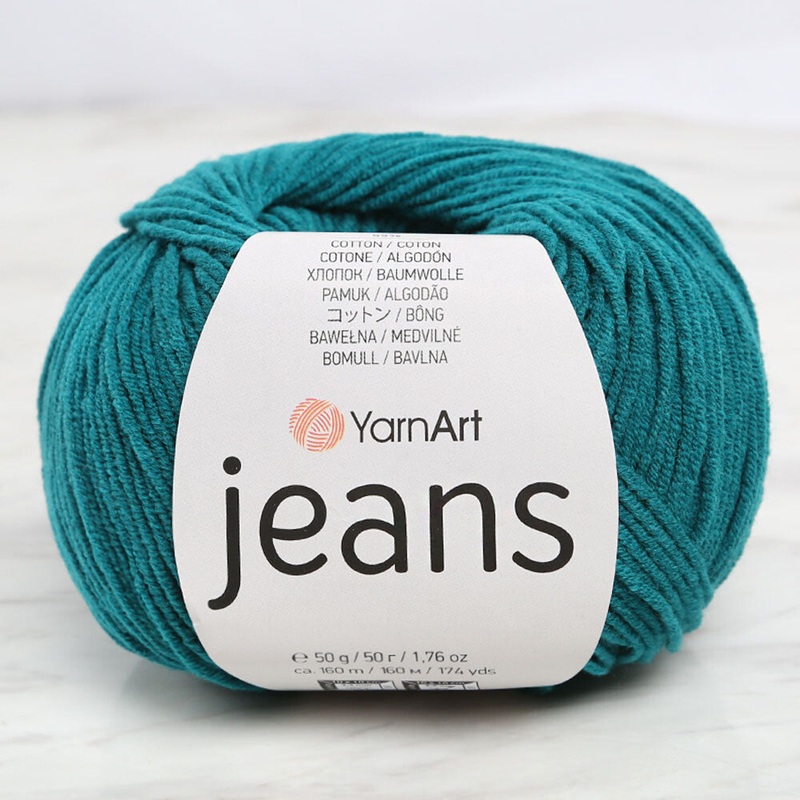 YarnArt Jeans Knitting Yarn, Petrol Green – 63