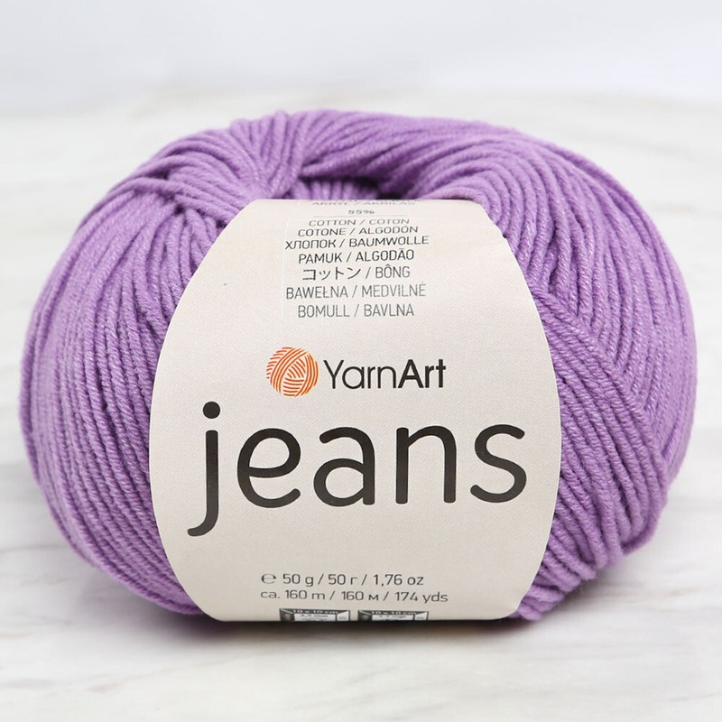 YarnArt Jeans Knitting Yarn, Purple – 72