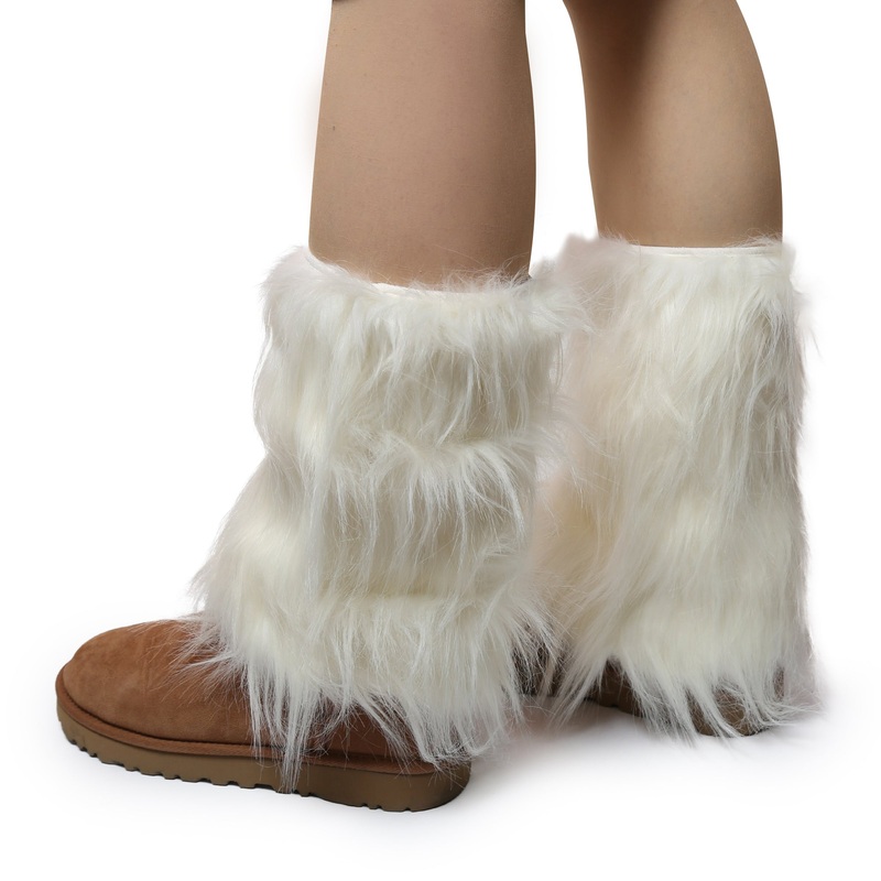 Yarnart Leg Warmer Faux Fur Leggings Cream – F506 – 2