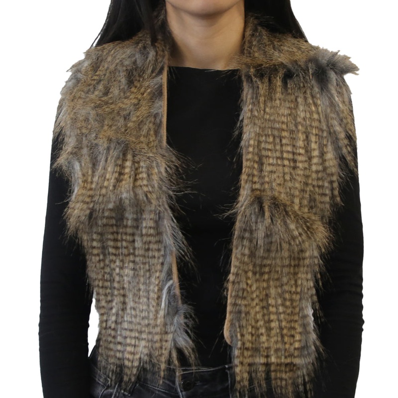 Yarnart Tuxede – Faux Fur Collar Beige – F503 -1