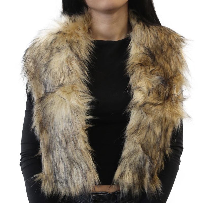 Yarnart Tuxede – Faux Fur Collar Beige – F503 -2