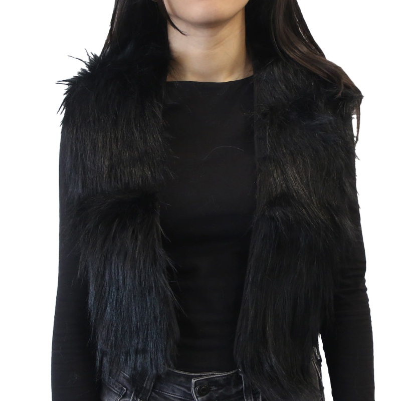 Yarnart Tuxede – Faux Fur Collar Black – F503