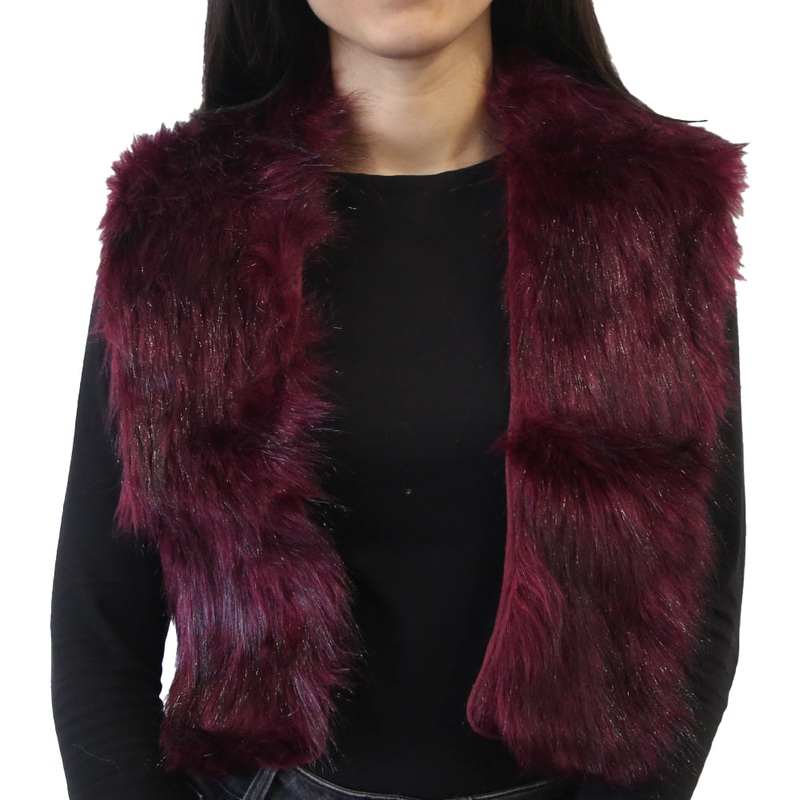 Yarnart Tuxede – Faux Fur Collar Burgundy – F503