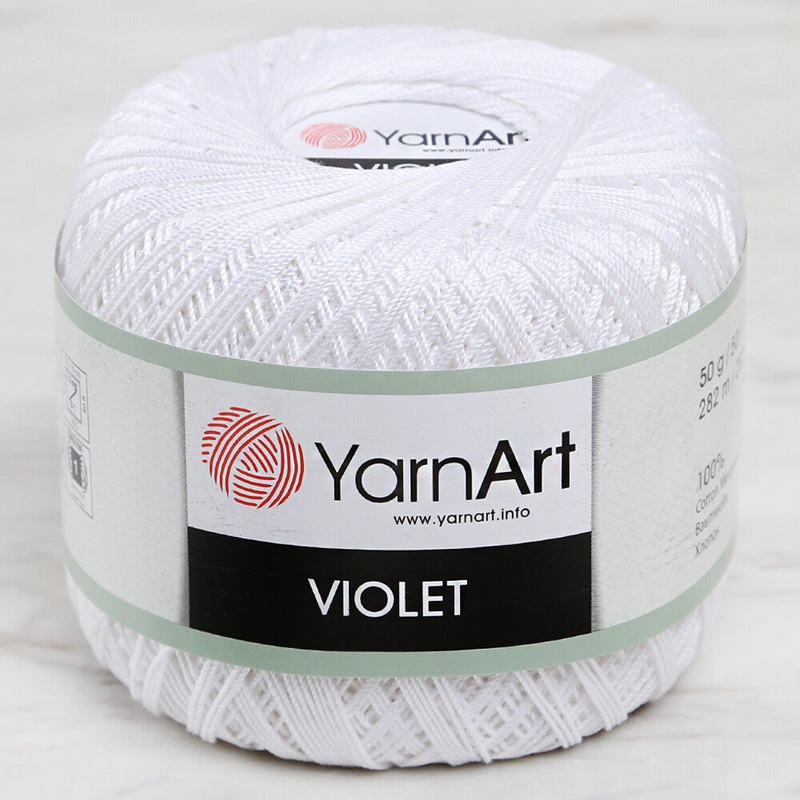 YarnArt Violet Yarn, White – 1000