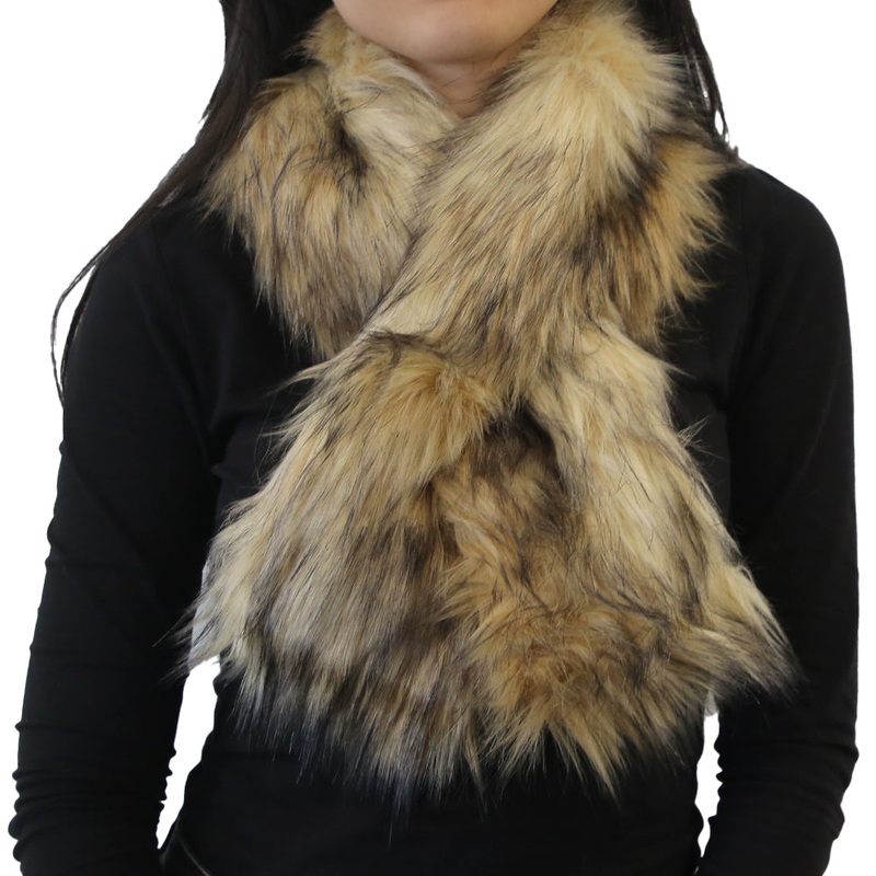 Yarnart X – Scarf Faux Fur Shawl Beige – F502