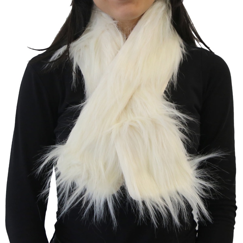 Yarnart X – Scarf Faux Fur Shawl Cream – F502