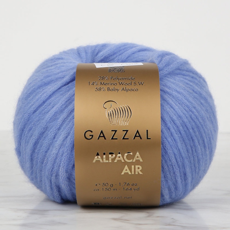 Gazzal Alpaca Air Knitting Yarn, Blue – C:102