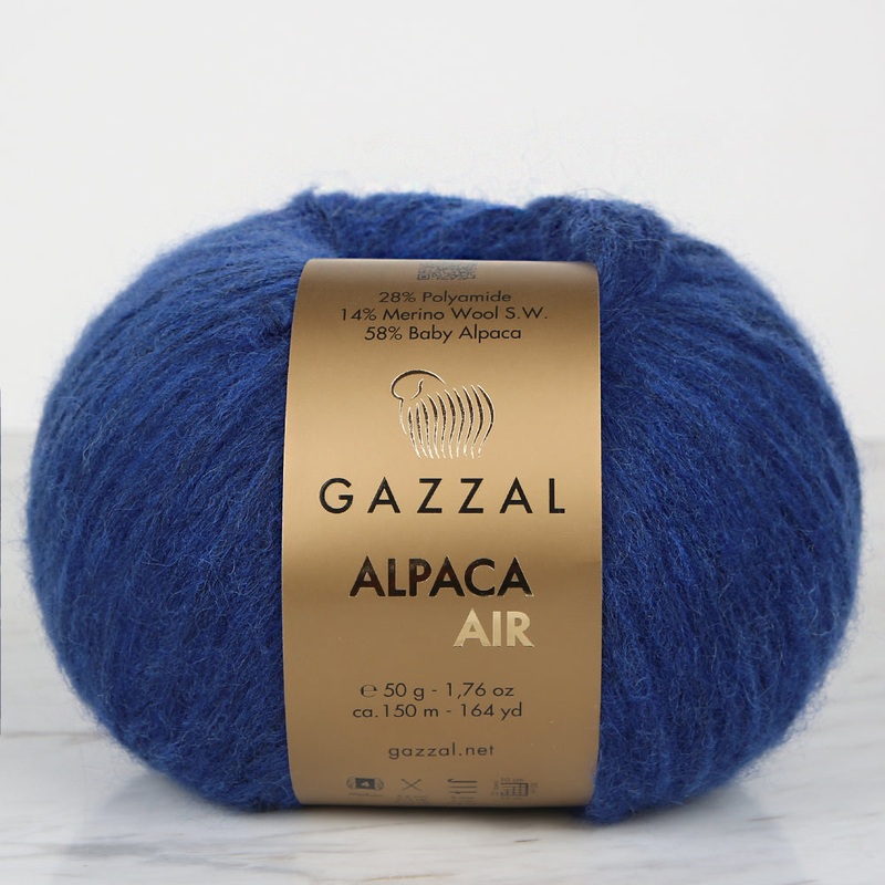Gazzal Alpaca Air Knitting Yarn, Blue – C:104