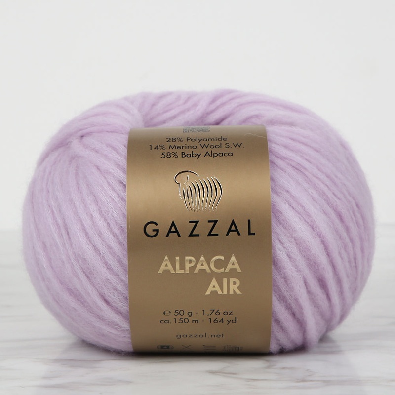 Gazzal Alpaca Air Knitting Yarn, Lilac – C:103