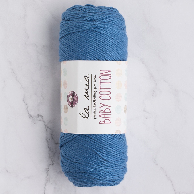 La Mia Baby Cotton Yarn, Matte Blue – L035