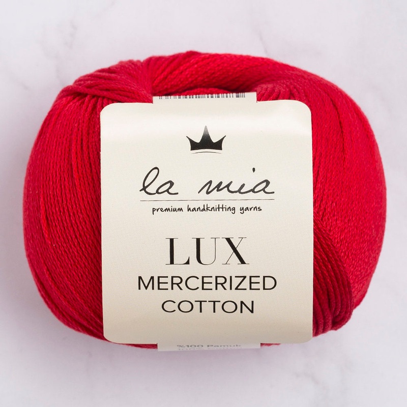 La Mia Lux Mercerized Cotton Yarn, Red – 19