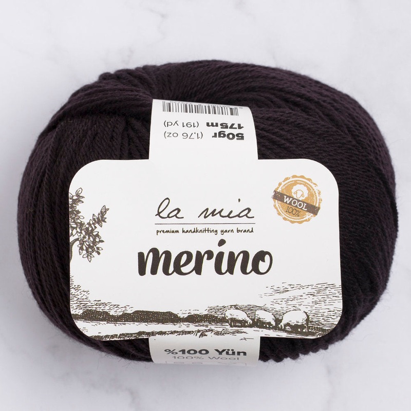 La Mia Merino Yarn, Black – L006