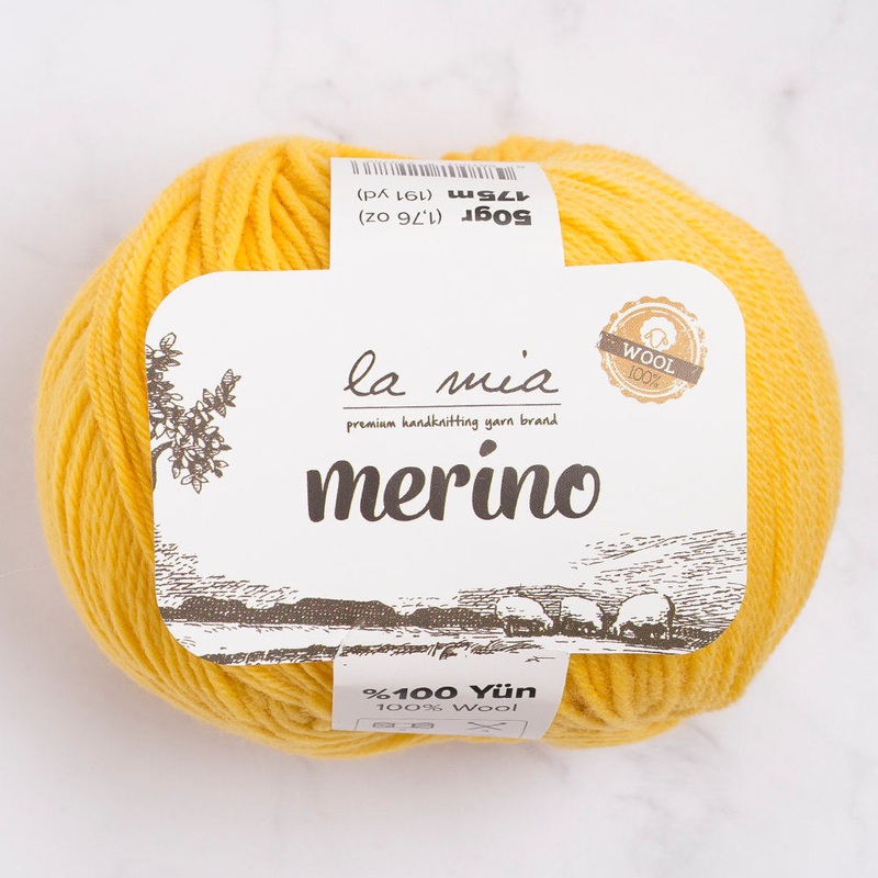 La Mia Merino Yarn, Mustard Yellow – L076