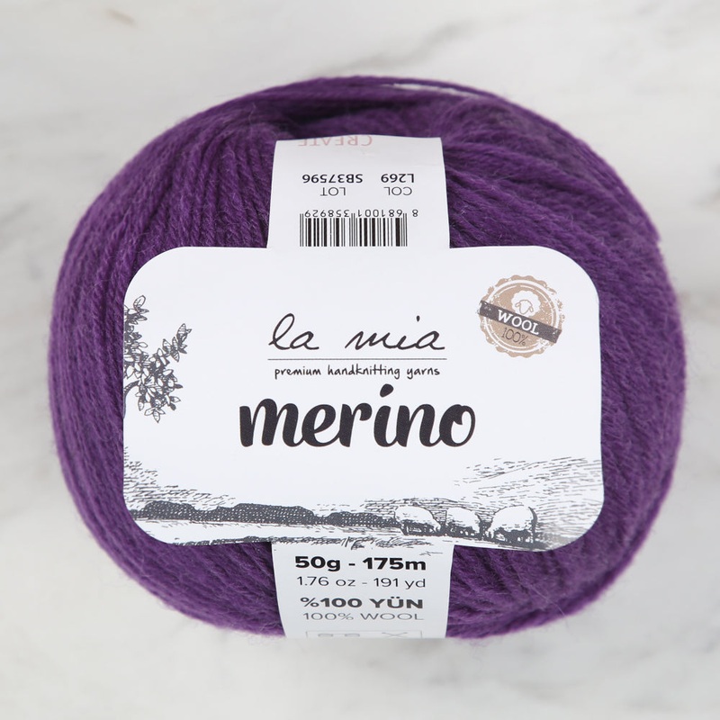 La Mia Merino Yarn, Purple – L269