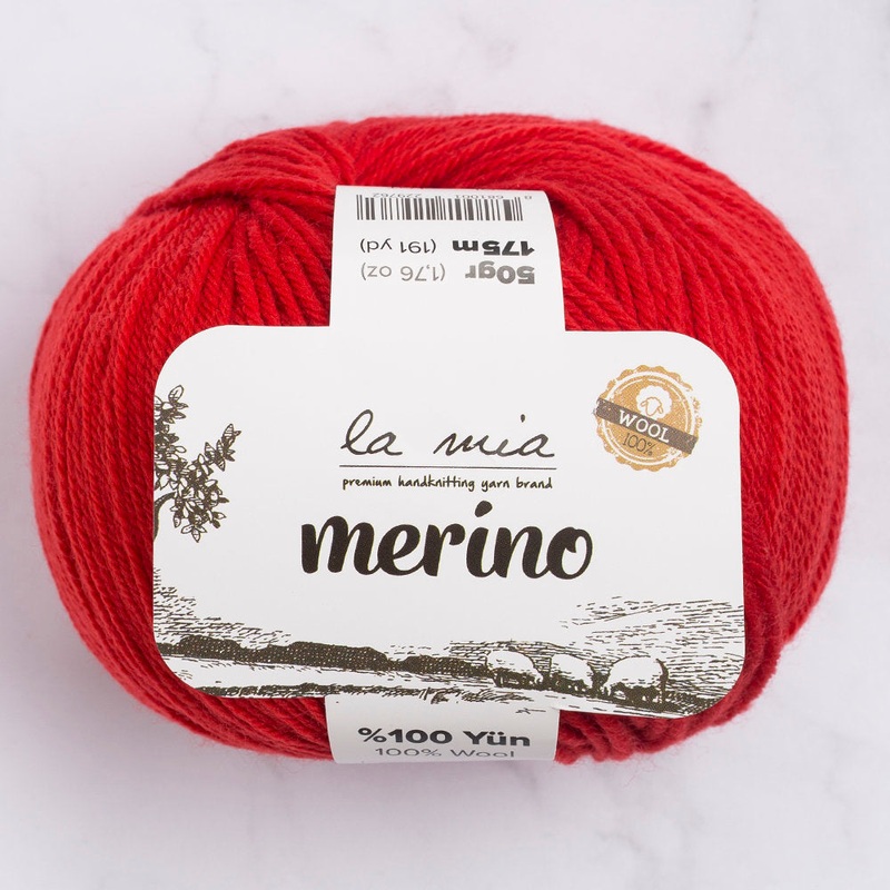 La Mia Merino Yarn, Red – L092