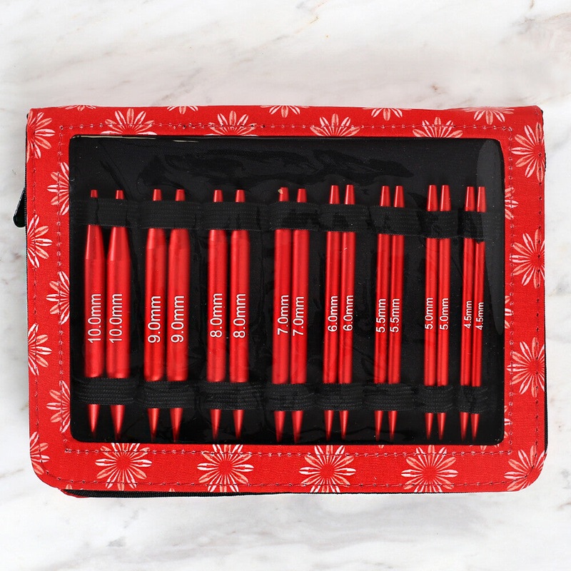 Nas Lux Interchangeable Circular Needle Set – Red