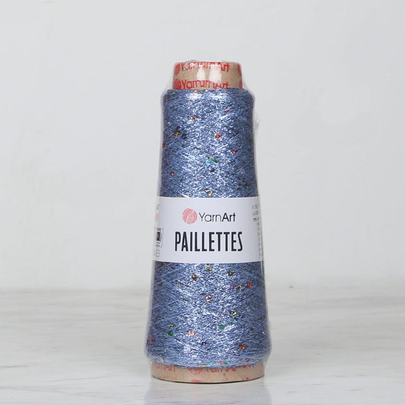 YarnArt Paillettes Sequined Hand Knitting Yarn Blue – 8003