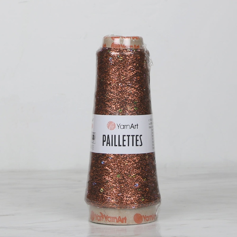 YarnArt Paillettes Sequined Hand Knitting Yarn Copper – 8005