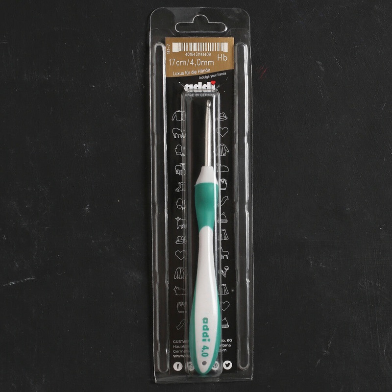 Addi Swing Maxi 4.0 mm 17 cm Ergonomic Crochet Hook, Green – 141-7