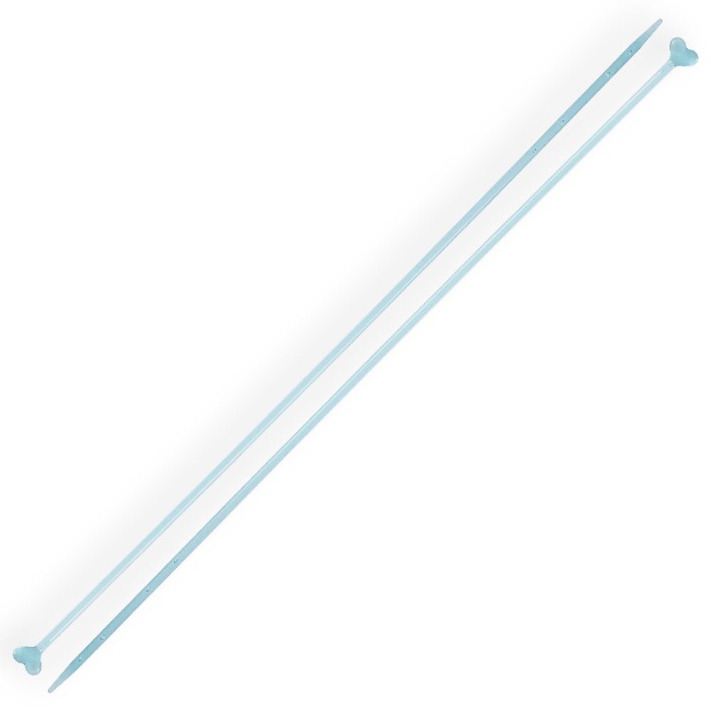 Kartopu 3 mm 35 cm Plastic Heart-Shaped Knitting Needle, Blue