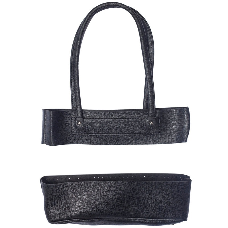 Loren Leather Bag handle and Sole Set, Black