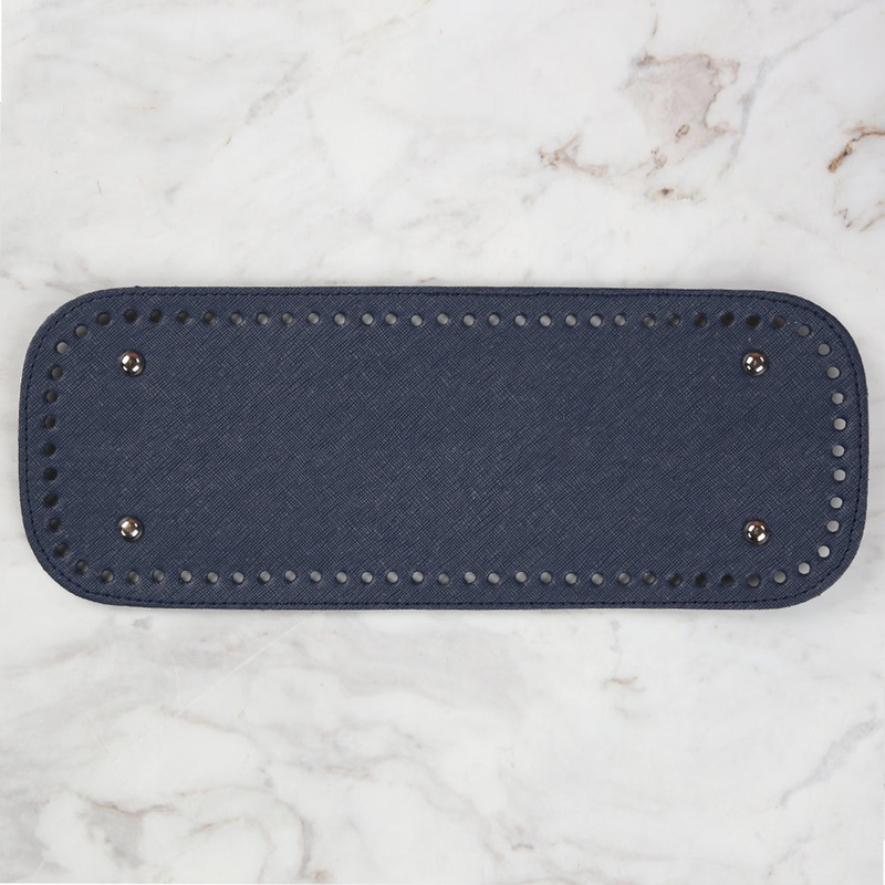 Nas Leather Bag Base 32.5 cm – Navy Blue