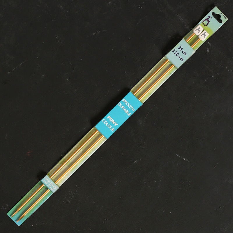 Pony Colour 3.5 mm 35 cm Aluminum Knitting Needle, Yellow – 33707