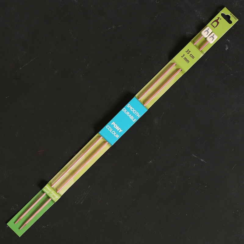Pony Colour 3 mm 35 cm Aluminum Knitting Needle, Light Yellow – 33705