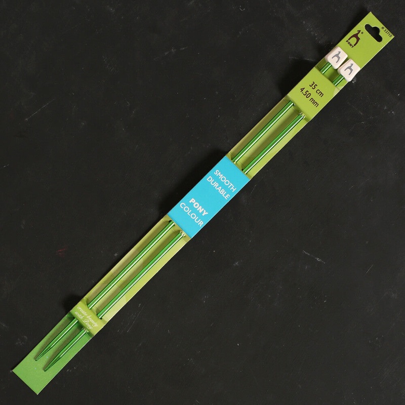 Pony Colour 4.5 mm 35 cm Aluminum Knitting Needle, Green – 33710