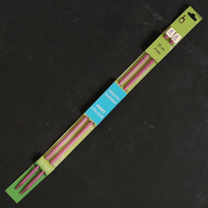 Pony Colour 4 mm 35 cm 35 cm Aluminum Knitting Needle, Claret – 33709