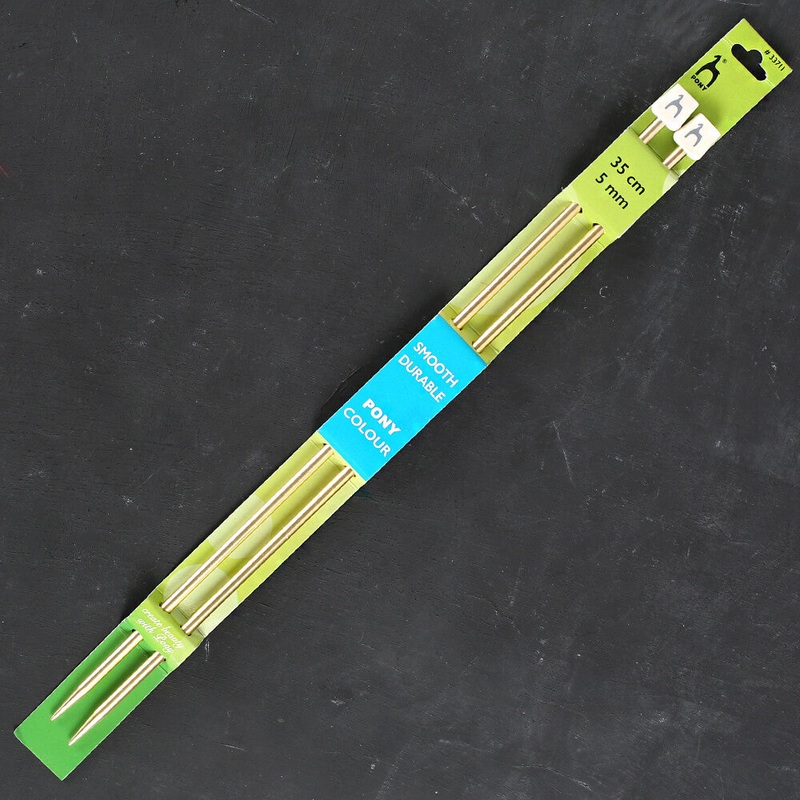 Pony Colour 5 mm 35 cm Aluminum Knitting Needle, Gold – 33711