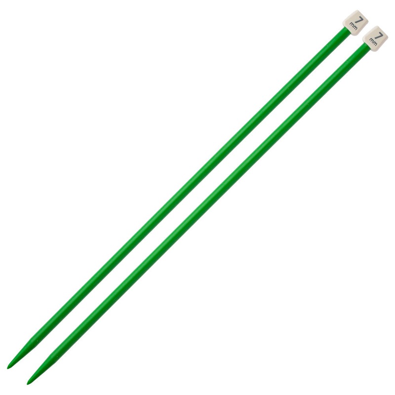 Pony Colour 7 mm 35 cm Plastic Knitting Needle, Green – 57665
