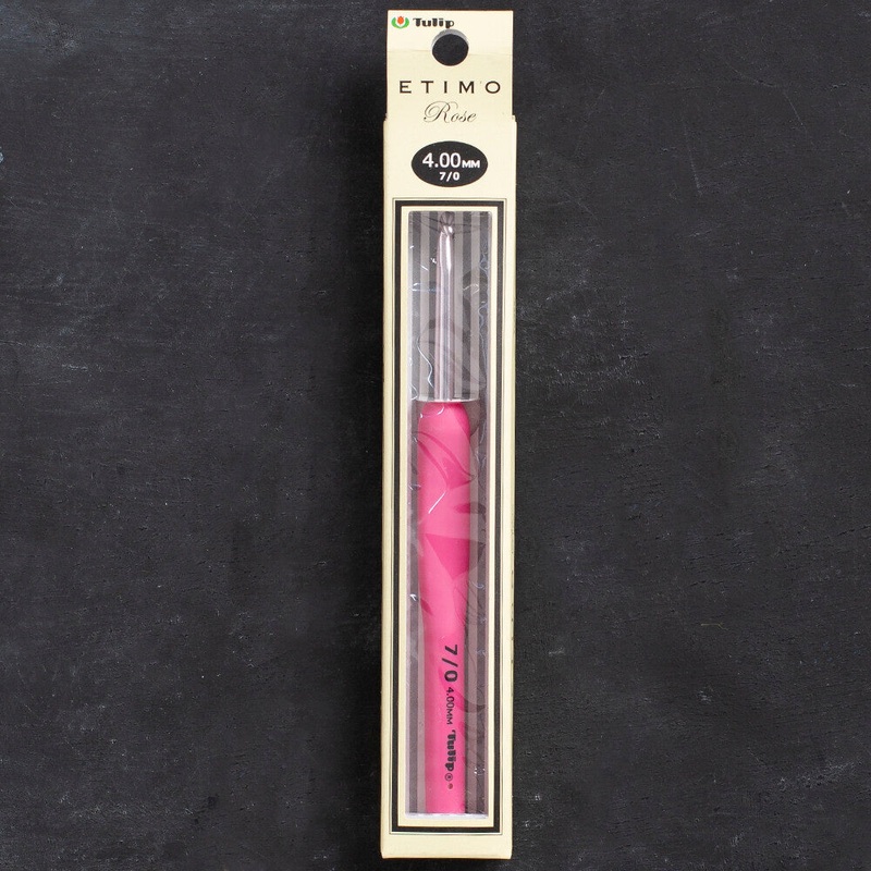 Tulip Etimo Rose 4 mm 14 cm Crochet Hook with Soft  Cushion- TER-08e