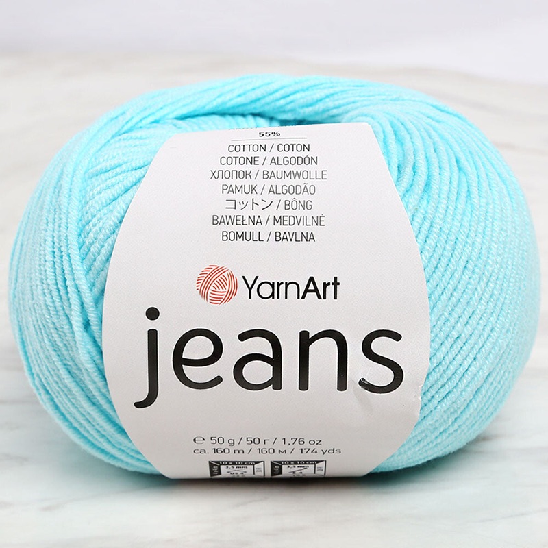YarnArt Jeans Knitting Yarn, Cyan – 76