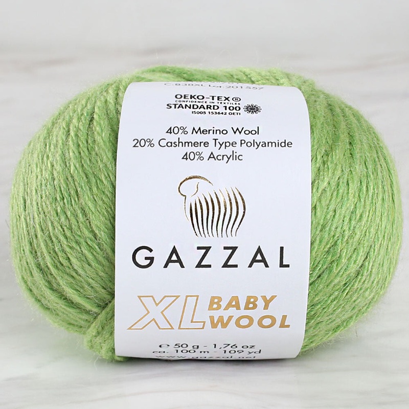 Gazzal Baby Wool XL Baby Yarn, Green – 838XL