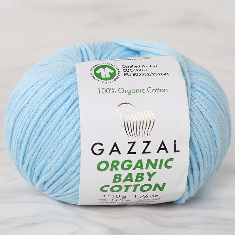 Gazzal Organic Baby Cotton Yarn, Blue – 423