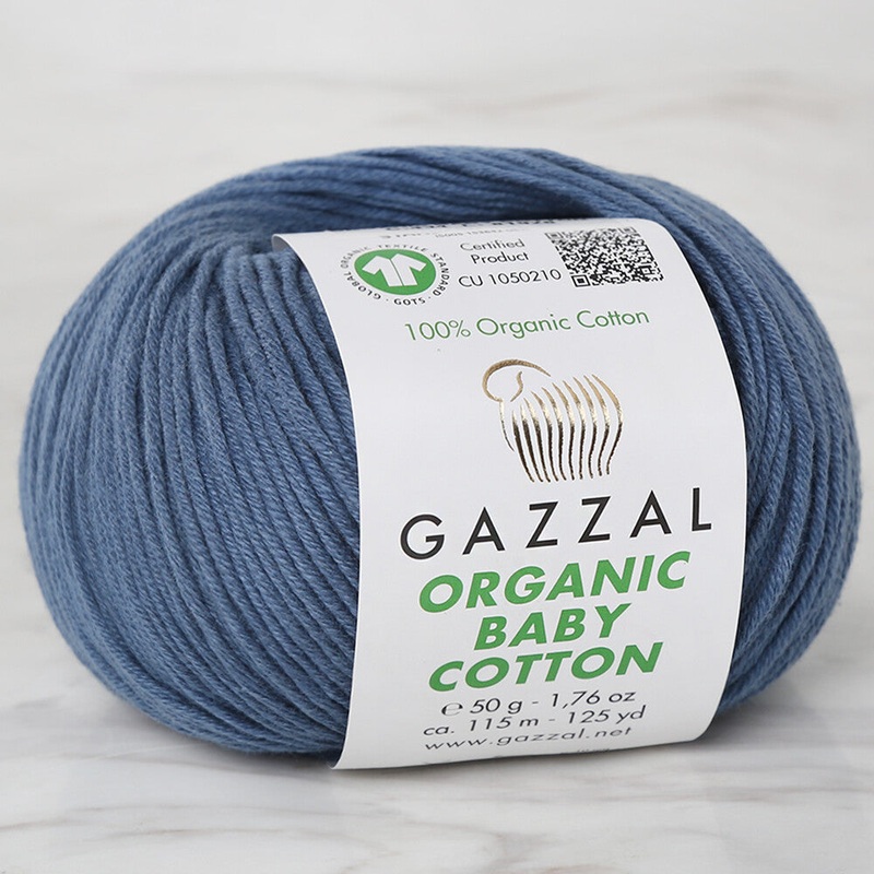 Gazzal Organic Baby Cotton Yarn, Blue – 434