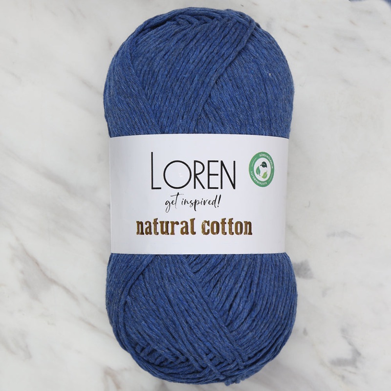 Loren Natural Cotton Yarn, Blue – R101